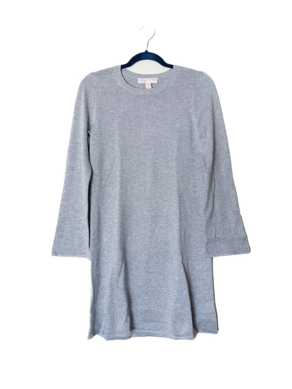 NWT Michael Kors Silver Metallic Bell Sleeve Holiday Party Dress